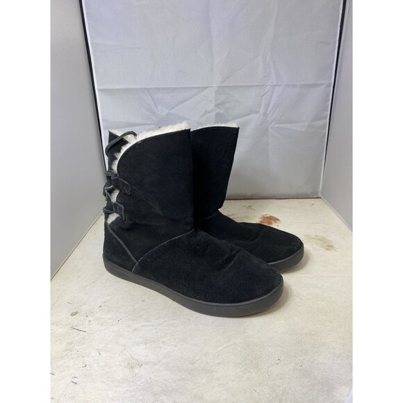Koolaburra Shoes - Koolaburra By UGG Shazi Womens Size 9 Booties Boots Black Suede Tie Back